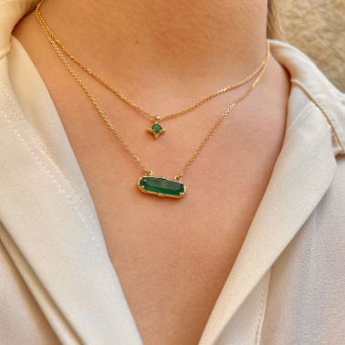 Collier pierre allongée - Accessoir'in