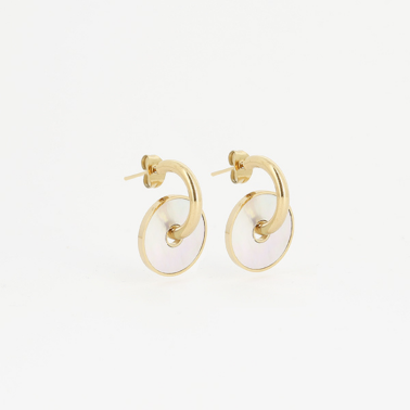 Petites boucles d'oreilles créoles nacre - ZAG bijoux