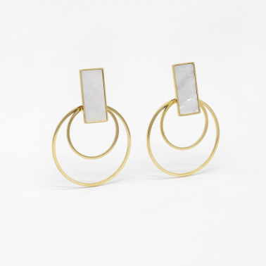 Grandes Boucles d'oreilles fantaisie dorée - ZAg bijoux