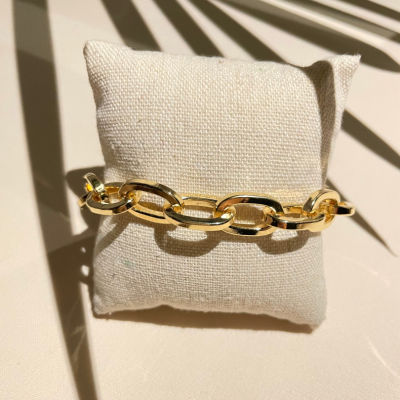 Bracelet maille épaisse dorée