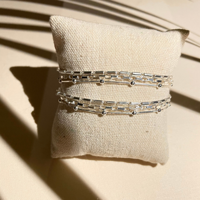 bracelet double tour argent