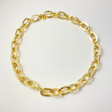 Ras de cou maille, en argent 925 doré à l'or fin