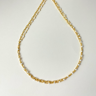 Collier perles doré