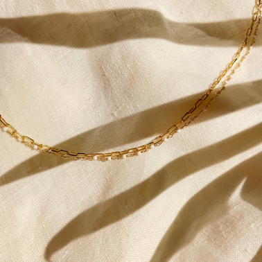Collier double rangs doré