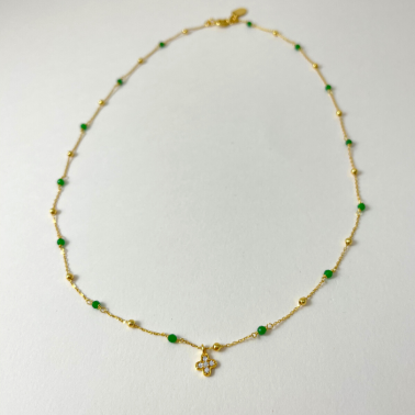Collier Emeraude, perles création française