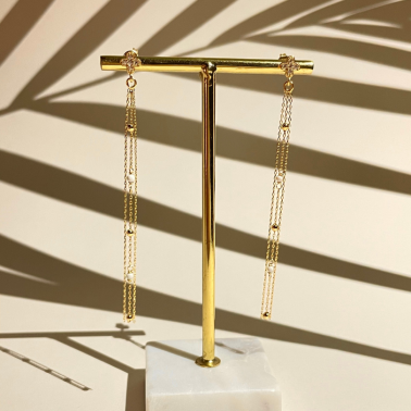boucles d'oreilles pendantes chaine