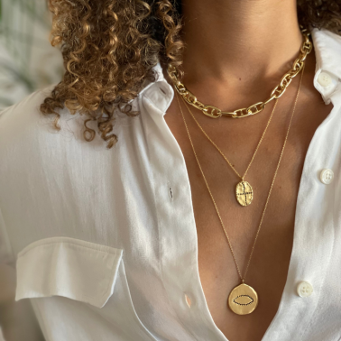 Collier médaille doré - Accessoir'in