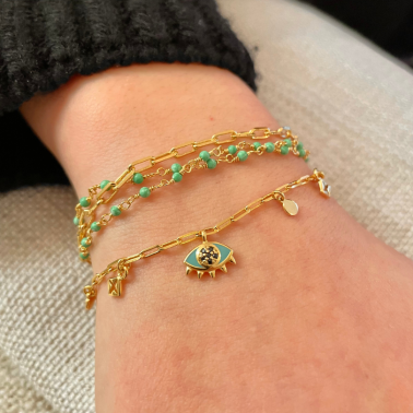 Bracelet pierre d'Agate multirangs