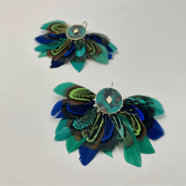 Boucles d'oreilles de créateurs à plumes