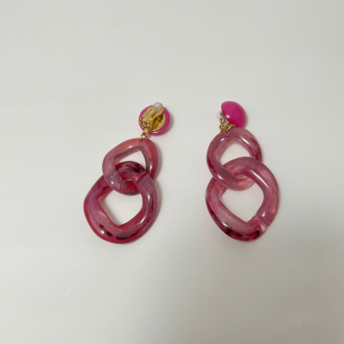 Boucles d'oreille rose Francine bramli
