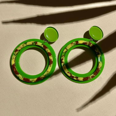 Boucles d'oreilles vertes Francine Bramli
