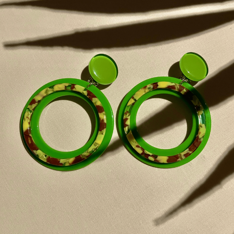 Boucles d'oreilles vertes Francine Bramli