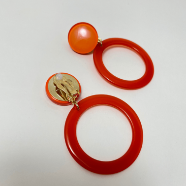 Boucles d'oreilles résine orange