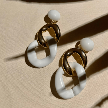 Boucles d'oreilles maille dorées Francine Bramli