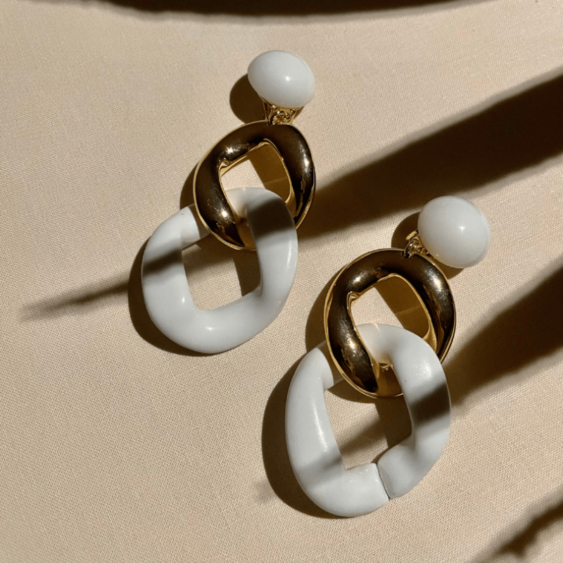 Boucles d'oreilles maille dorées Francine Bramli