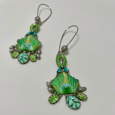 Boucles d'oreilles vertes Aya Labar
