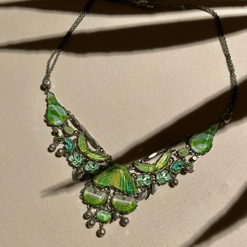 Ras de cou tribal argent et cristal