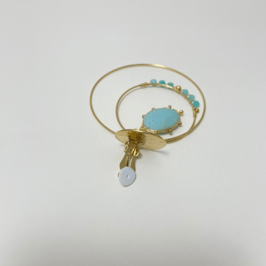 Boucles d'oreilles clips turquoise - Zag Bijoux