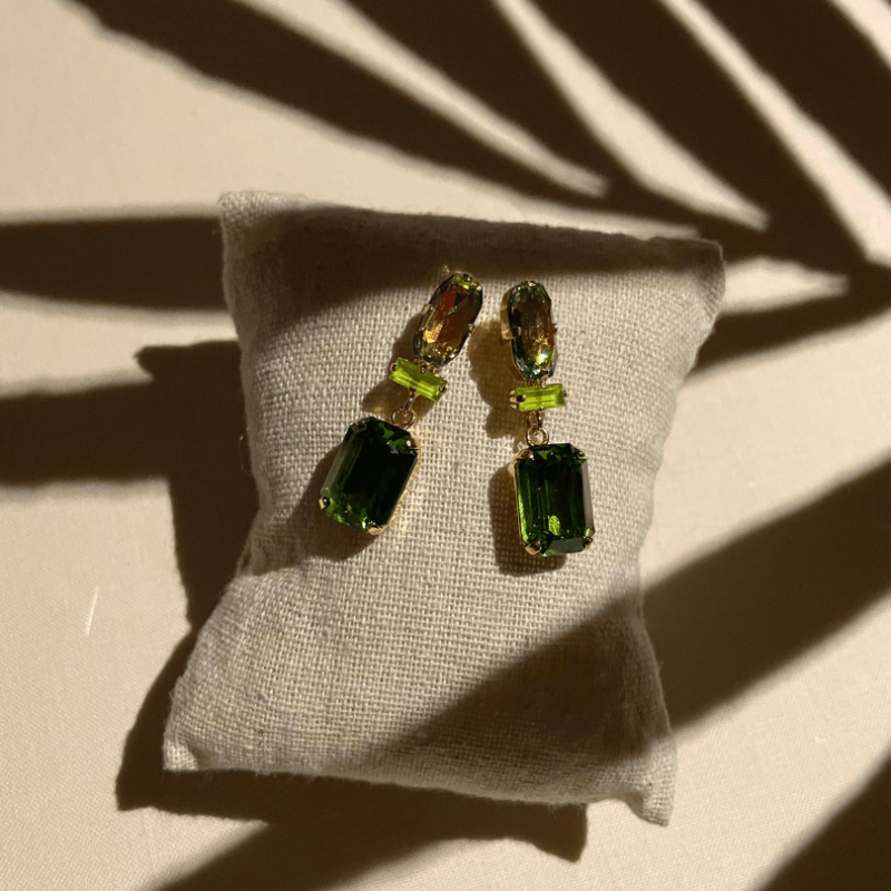 Boucles d'oreilles pendantes cristal