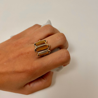 Bague au fil de lo pierre oeil de tigre