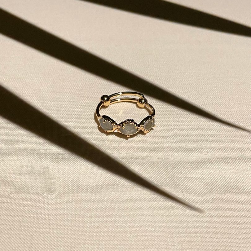Bague au fil de lo en labradorite