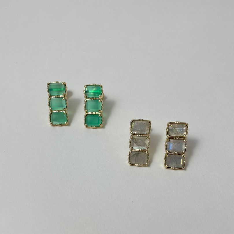 Boucles d'oreilles au fil de Lo pierres semi précieuses