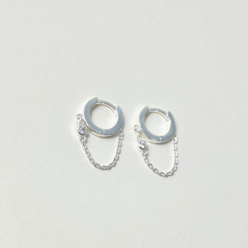 Mini créoles Canyon type menottes en argent 925